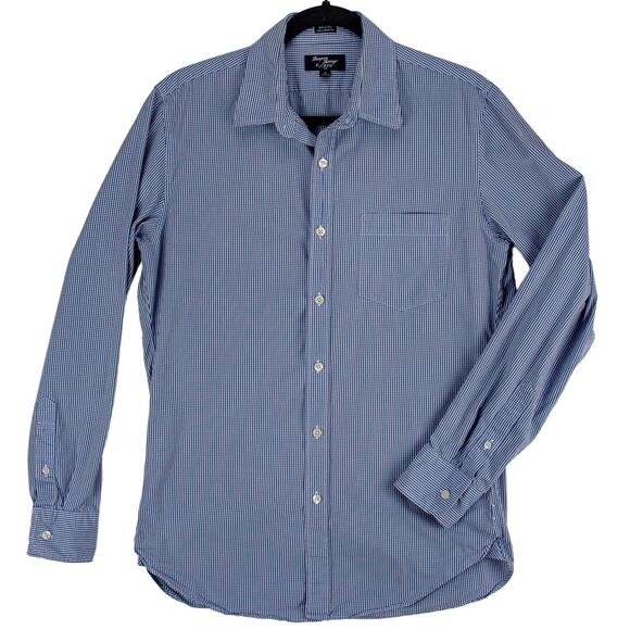 J.Crew Men's Thompson Shirt 80'2 2-Ply Medium 15-15.5 Blue White Check Pocketed - Picture 1 of 11